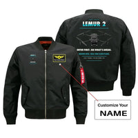 Thumbnail for BRINC LEMUR 2 design on black bomber with custom name badge