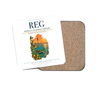 Thumbnail for Reggio Calabria Airport (REG) design on white 1 piece coaster