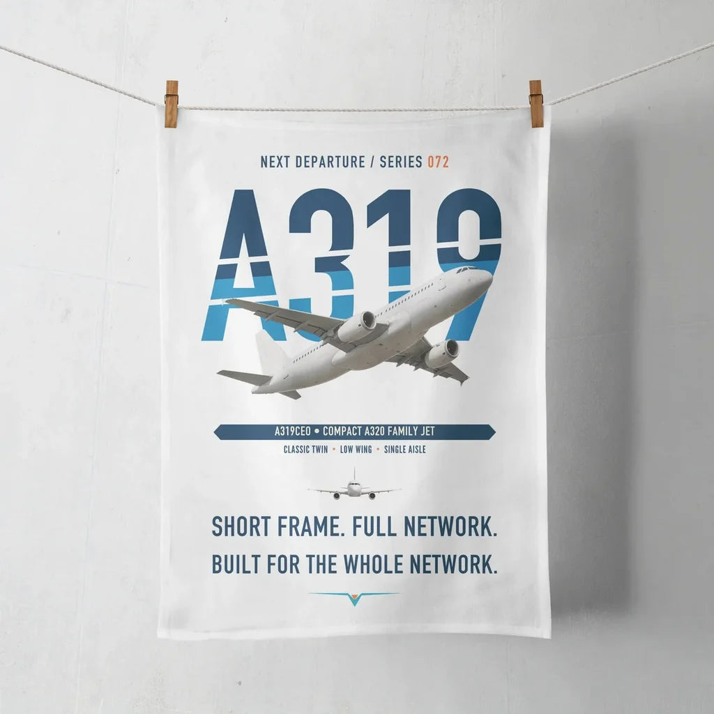 Airbus A319ceo design on white towel