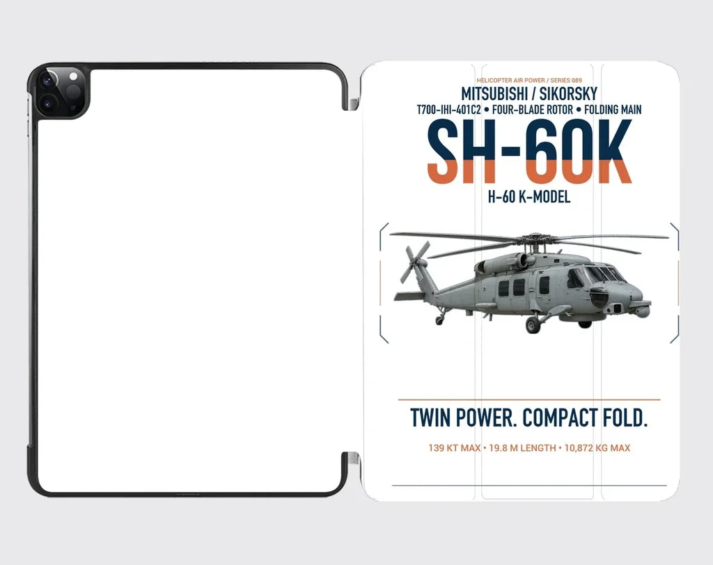 Mitsubishi Sikorsky SH-60K design on white ipad tablet case