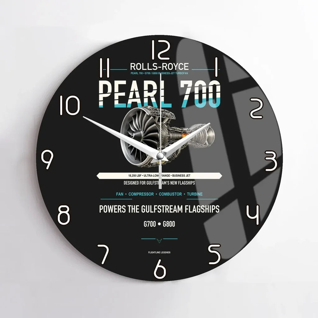 PEARL 700 design on black no frame wall clock