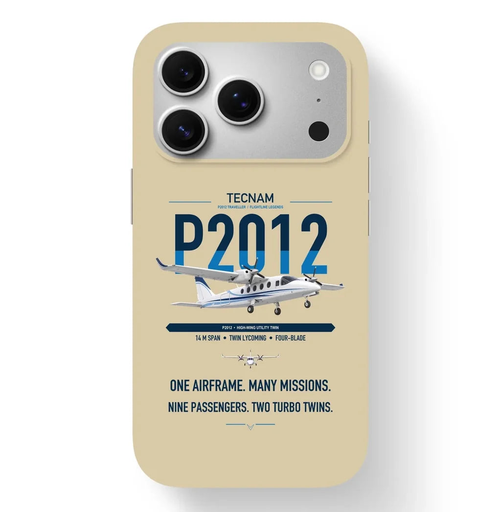 Tecnam P2012 Traveller design on beige magsafe iphone case, for iPhone 17 Pro