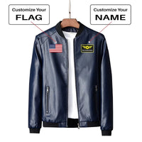 Thumbnail for Customisable Flag & Name Leather Jacket - view 2