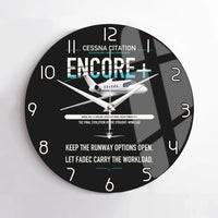 Thumbnail for Cessna Citation Encore+ design on black no frame wall clock