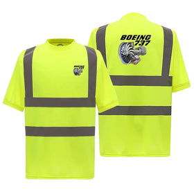 Boeing 737+Text & CFM LEAP-1 Engine Reflective Polo & T-Shirts