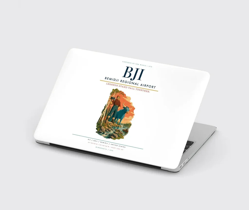 Bemidji Regional Airport (BJI) design on white MacBook case