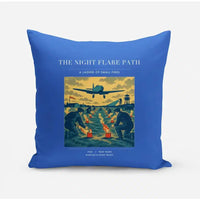 Thumbnail for VINTAGE G4525 - The Night Flare Path - Designed Pillows design on blue