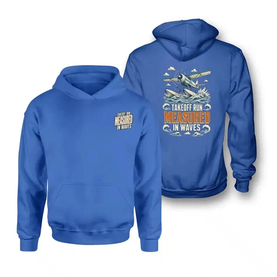 SIGNAL 393 - Takeoff Run Measured In Waves - Double-Side Hoodie design on blue double side hoodie