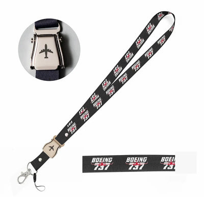 Amazing Boeing 737 seat belt lanyard - black