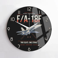 Thumbnail for F-A-18F Super Hornet design on black no frame wall clock