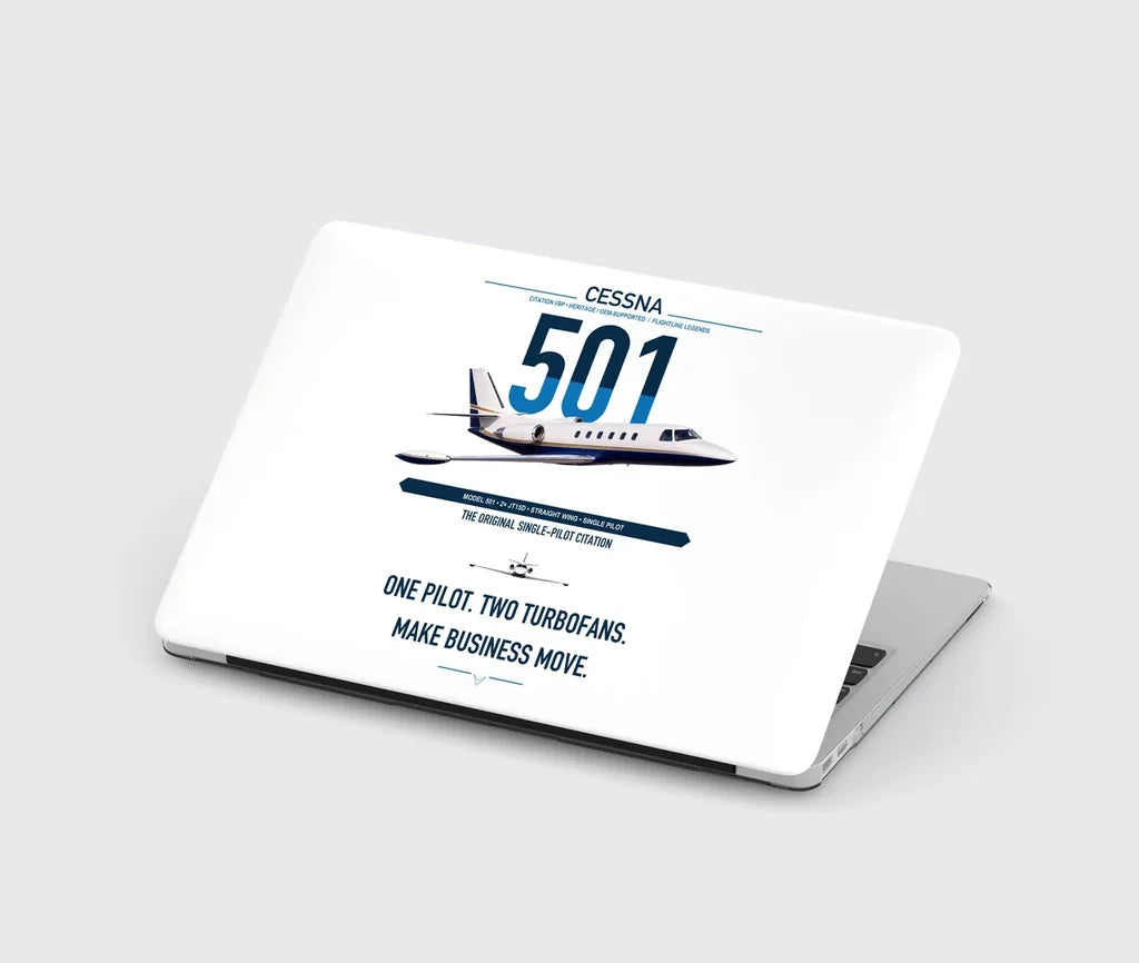 Cessna 501 Citation I SP design on white MacBook case