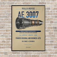 Thumbnail for AE 3007 vertical canvas print - framed - beige background