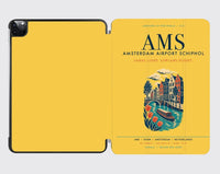 Thumbnail for Amsterdam Airport Schiphol (AMS) design on yellow ipad tablet case