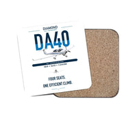 Thumbnail for Diamond DA40 design on white 1 piece coaster