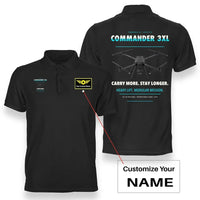 Thumbnail for Draganfly Commander 3XL design on black polo with custom name badge