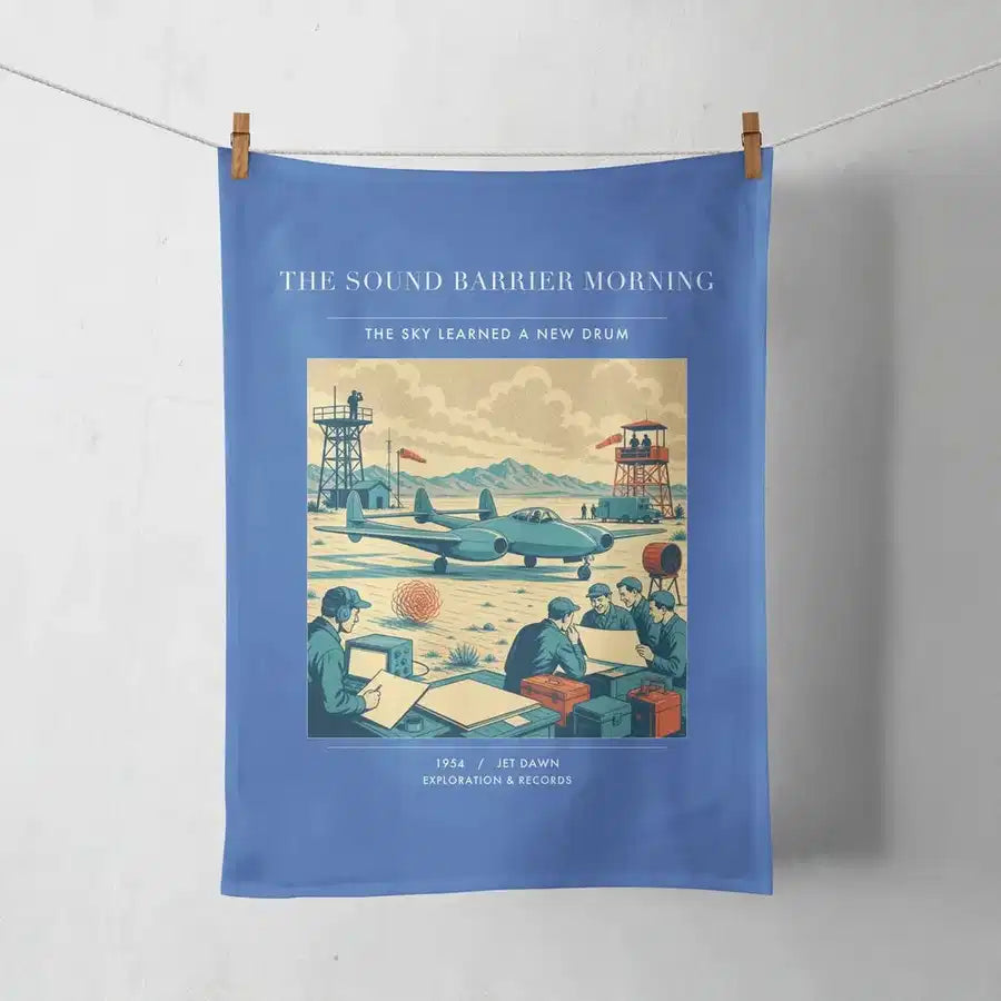VINTAGE G4459 - The Sound Barrier Morning - Designed Towels design on blue
