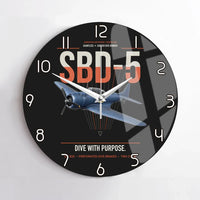 Thumbnail for SBD-5 Dauntless design on black no frame wall clock