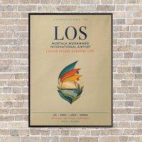 Thumbnail for Murtala Muhammed International Airport LOS vertical canvas print - framed - beige background