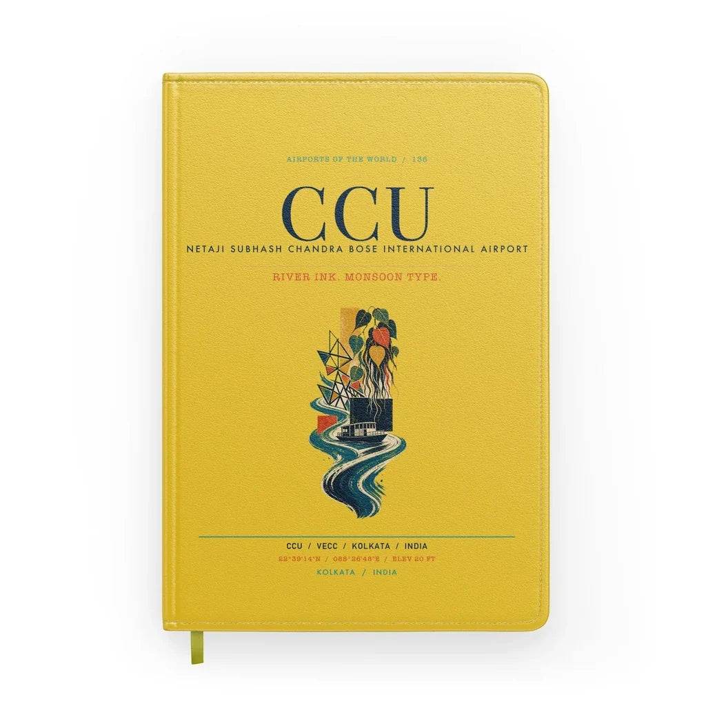 Netaji Subhash Chandra Bose International Airport Kolkata (CCU) design on yellow notebook