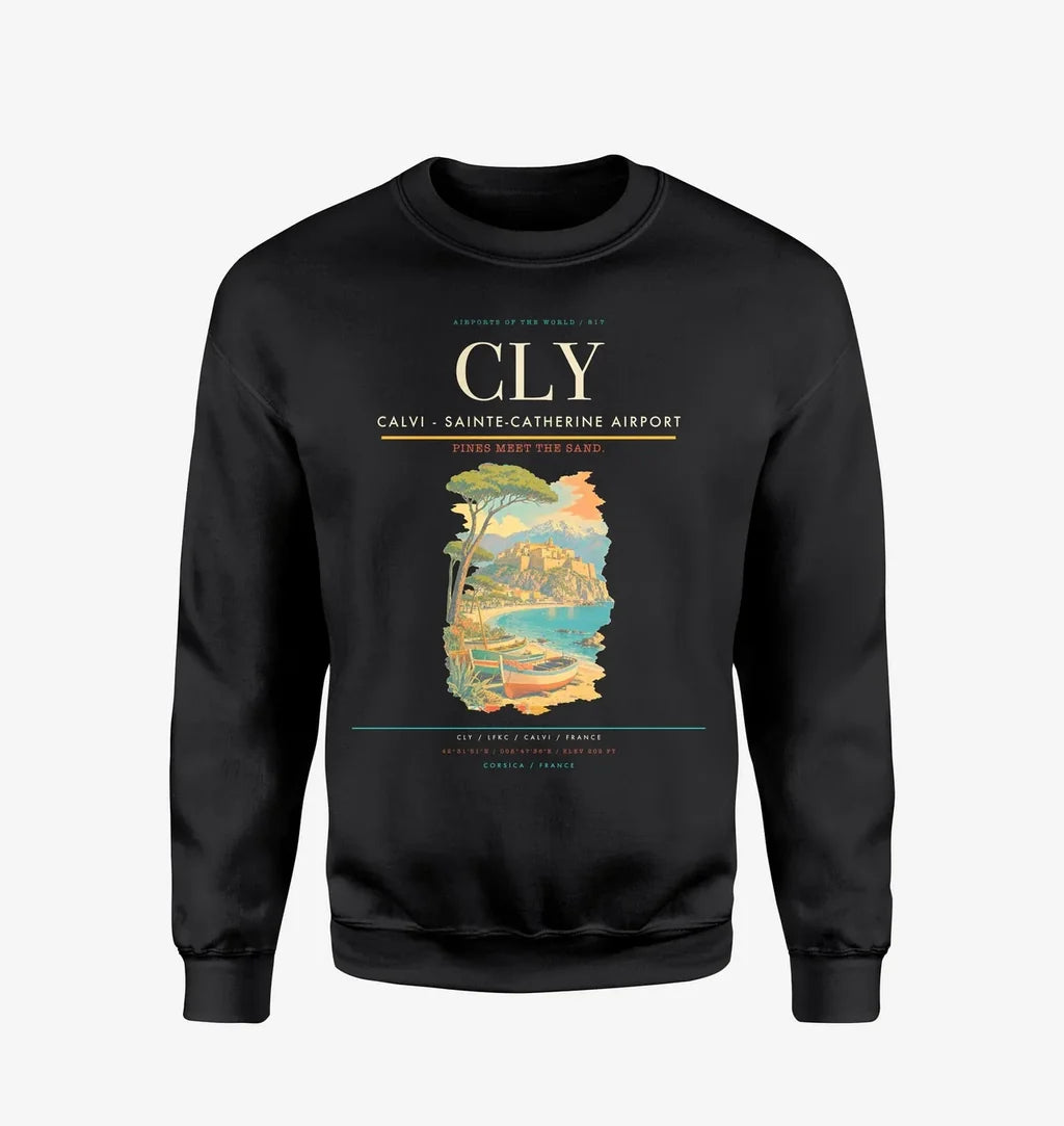 Calvi - Sainte-Catherine Airport CLY Sweatshirt - Black