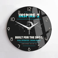 Thumbnail for DJI Inspire 2 design on black no frame wall clock