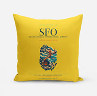 Thumbnail for San Francisco International Airport (SFO) design on yellow pillow