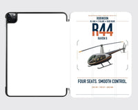 Thumbnail for Robinson R44 Raven II design on white ipad tablet case