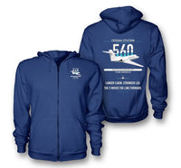 Thumbnail for Cessna Citation 560 - Citation V design on blue premium zipped hoodie, double-side print