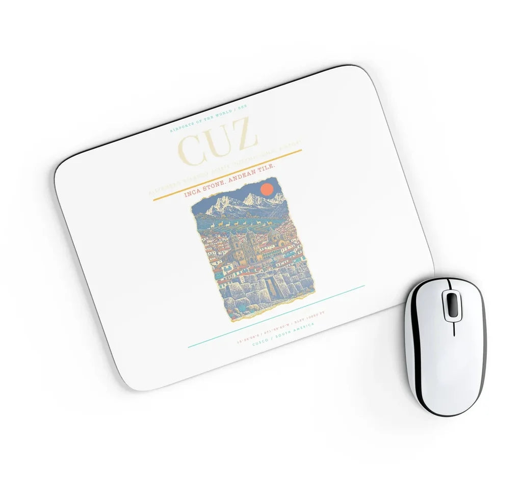 Alejandro Velasco Astete International Airport CUZ Mouse-Pad Rectangle - White