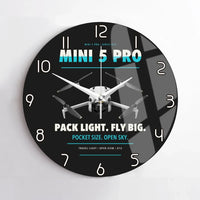 Thumbnail for DJI Mini 5 Pro design on black no frame wall clock