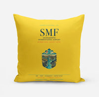 Thumbnail for Sacramento International Airport (SMF) design on yellow pillow