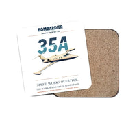 Thumbnail for Bombardier Learjet 35A design on white 1 piece coaster