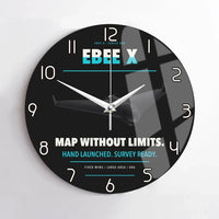 Thumbnail for AgEagle eBee X design on black no frame wall clock