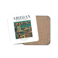 Thumbnail for ABIDJAN - Poster - Coaster - White