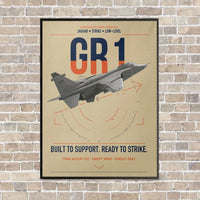 Thumbnail for SEPECAT Jaguar GR1 vertical canvas print - framed - beige background