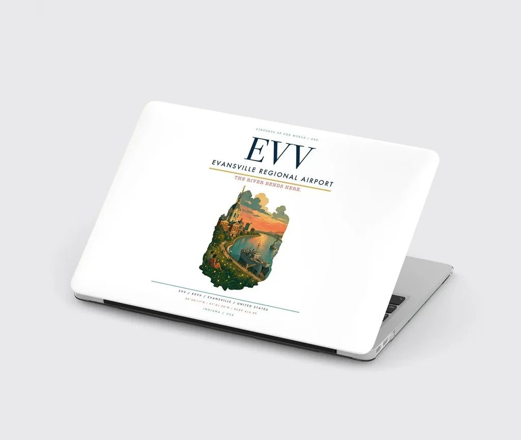 Evansville Regional Airport (EVV) design on white MacBook case