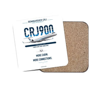 Thumbnail for Bombardier CRJ900 design on white 1 piece coaster