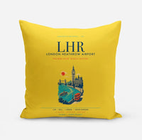 Thumbnail for London Heathrow Airport (LHR) design on yellow pillow