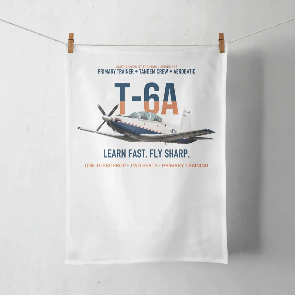 T-6A Texan II Train The Next Generation design on white towel