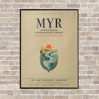 Thumbnail for Myrtle Beach International Airport MYR vertical canvas print - framed - beige background