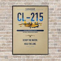 Thumbnail for Canadair CL-215 vertical canvas print - framed - beige background