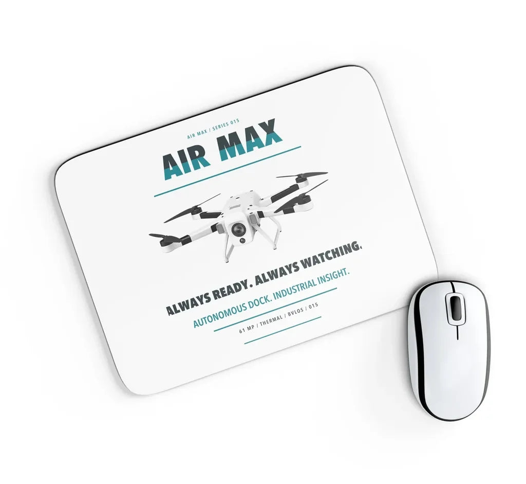Percepto Air Max design on white rectangle mouse pad