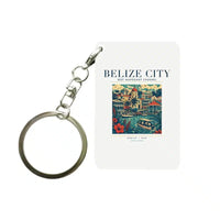 Thumbnail for BELIZE CITY - Poster - Key Chain - White