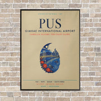 Thumbnail for Gimhae International Airport Busan PUS vertical canvas print - framed - beige background