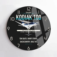 Thumbnail for Daher Kodiak 100 Series III design on black no frame wall clock