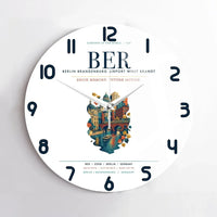Thumbnail for Berlin Brandenburg Airport Willy Brandt (BER) design on white no frame wall clock