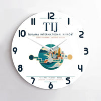 Thumbnail for Tijuana International Airport (TIJ) design on white no frame wall clock