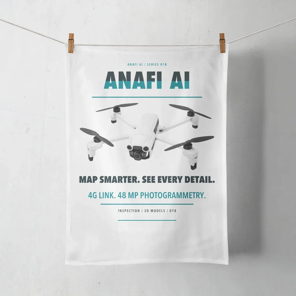 Parrot ANAFI Ai design on white towel