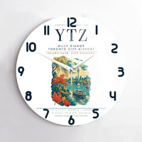 Thumbnail for Billy Bishop Toronto City Airport (YTZ) design on white no frame wall clock