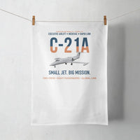 Thumbnail for C-21A Learjet Small Jet Big Mission design on white towel